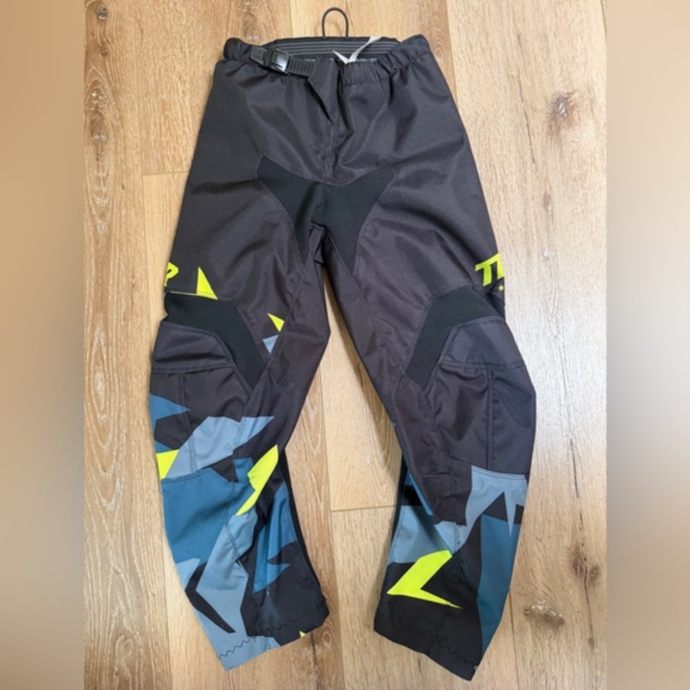 Thor Sector Warship Youth MX Pants Blue Acid Sz 28‎ Dirt Bike Motocross
